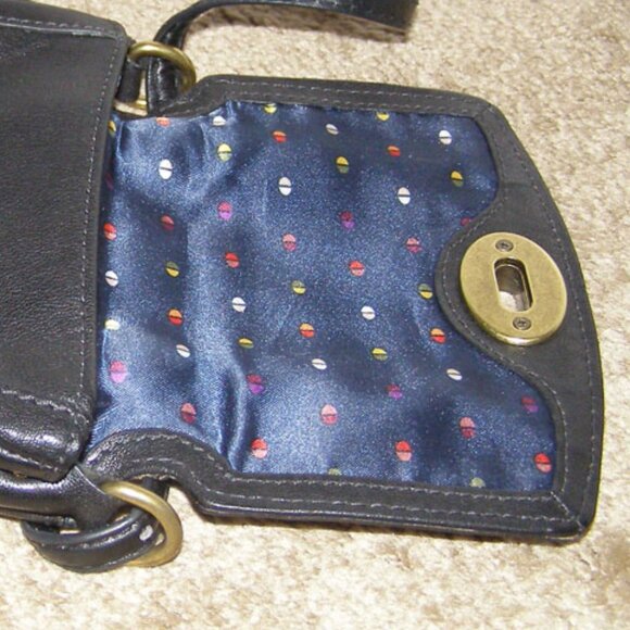 FOSSIL black leather Crossbody bag NO STRAP - Picture 5 of 12